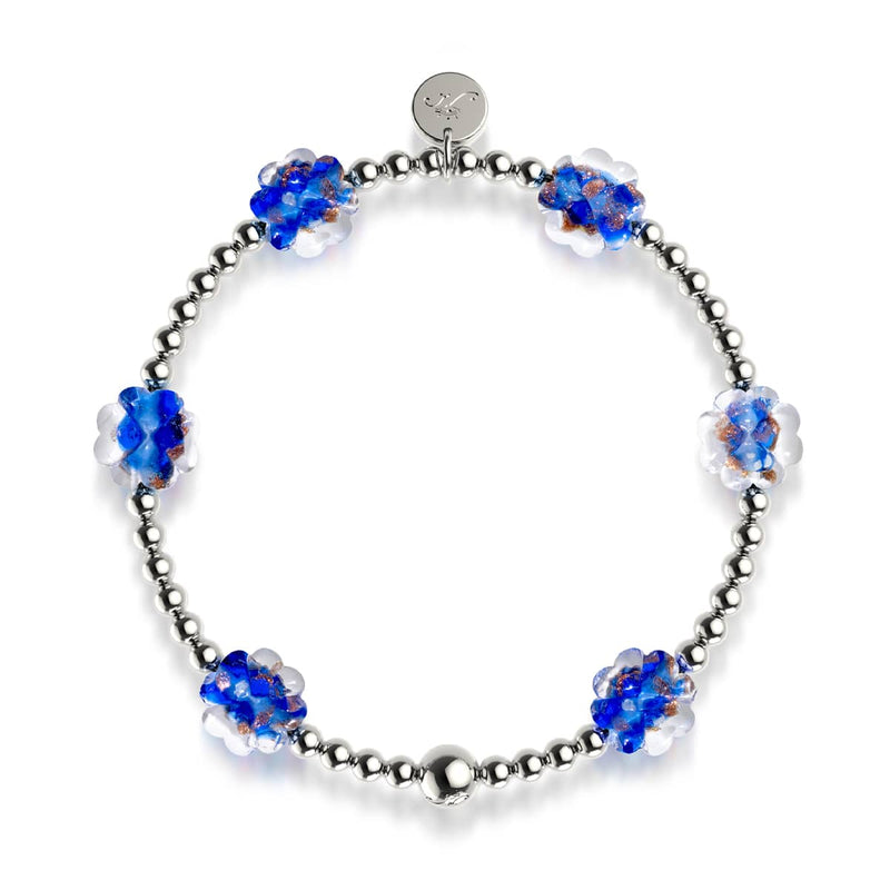 Sapphire | Silver | Firefly Glass Clover Essence Bracelet