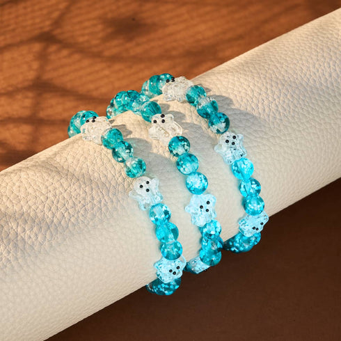 Teal Phantom | Silver | Firefly Glass Ghost Bracelet