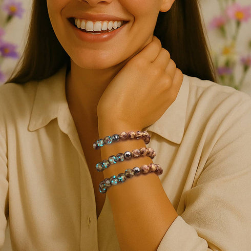 Velvet Plum | Purple Caramel | Firefly Glass Swirl Bracelet