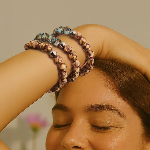 Velvet Plum | Purple Caramel | Firefly Glass Swirl Bracelet