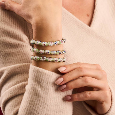 Winter Garden | .925 Sterling Silver | Firefly Glass Garden Bracelet
