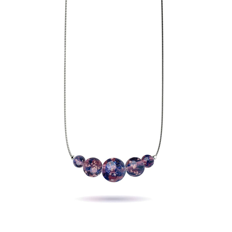 Purple Elixir | .925 Sterling Silver | Firefly Glass Infinity Clasp Necklace