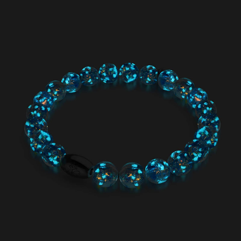 Azure Flare | .925 Sterling Silver | Firework Glass Bracelet