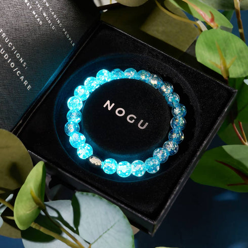 Azure Flare | .925 Sterling Silver | Firework Glass Bracelet