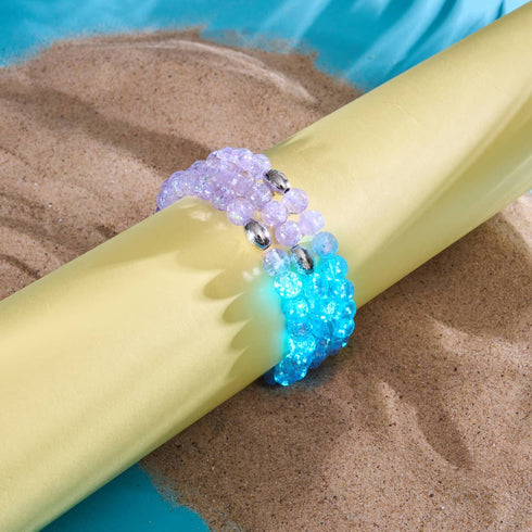 Violet Glimmer | .925 Sterling Silver | Firework Glass Bracelet