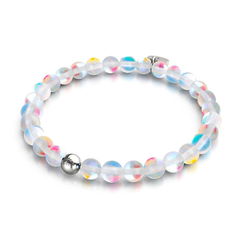 Rainbow Supernova | .925 Sterling Silver | Galaxy Glass Bead Bracelet