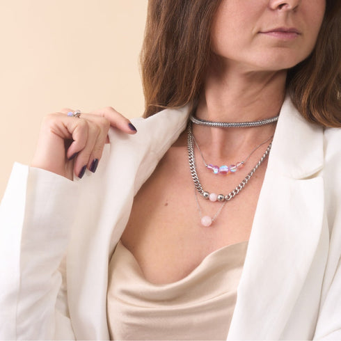 Ultraviolet | .925 Sterling Silver | Galaxy Glass Infinity Clasp Necklace