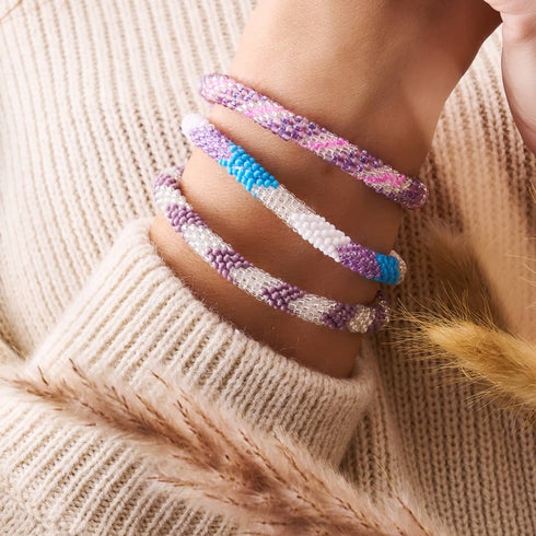Purple Emperor | Himalayan Glass Bead Bracelet