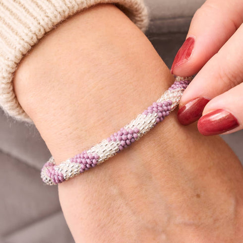 Purple Emperor | Himalayan Glass Bead Bracelet