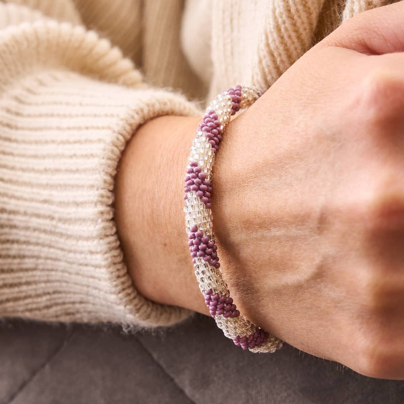 Purple Emperor | Himalayan Glass Bead Bracelet