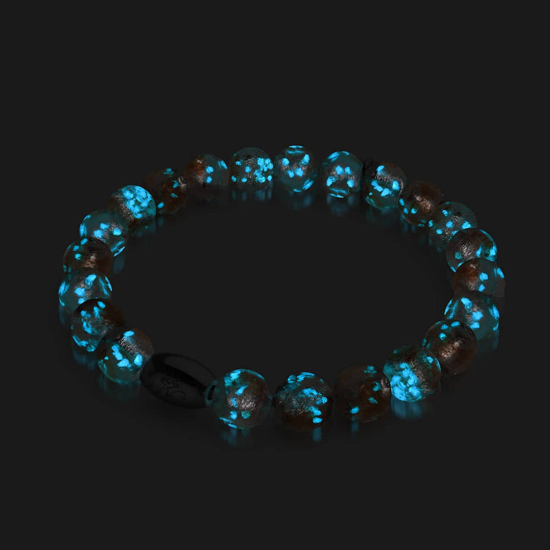 Tangerine Moon | .925 Sterling Silver | Lunar Glass Bracelet