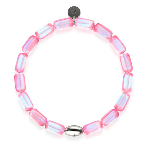 Pink | .925 Sterling Silver | Mermaid Glass Pebble Bracelet
