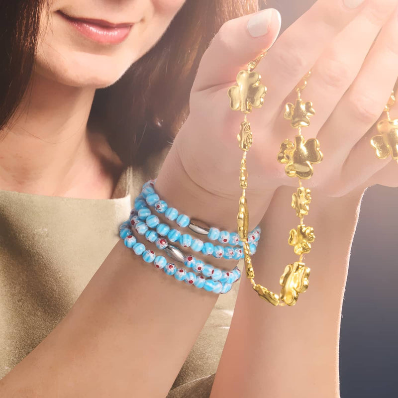 Azzurro | Silver | Millefiori Wrap