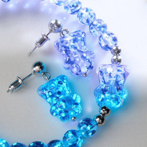 Tanzanite | .925 Sterling Silver | Firefly Glass Deluxe Bear Bracelet