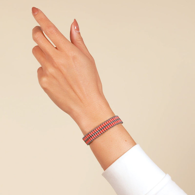 Coral | Silver | Amici Bracelet