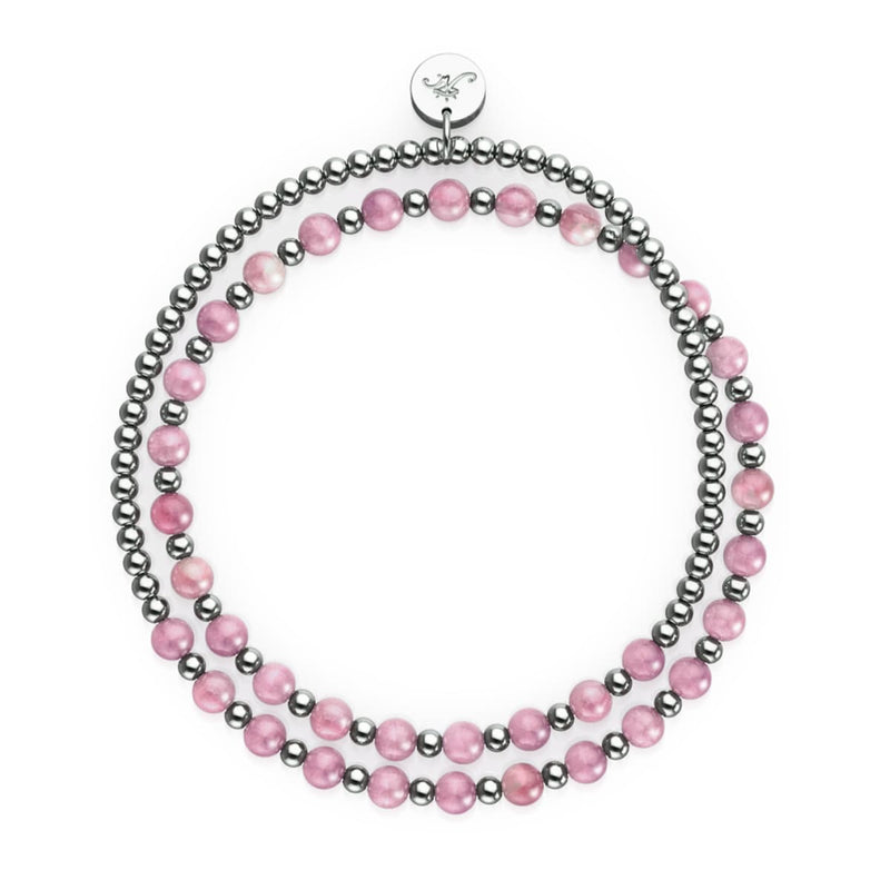 Watermelon Quartz x White Gold | Boho Gem Wrap