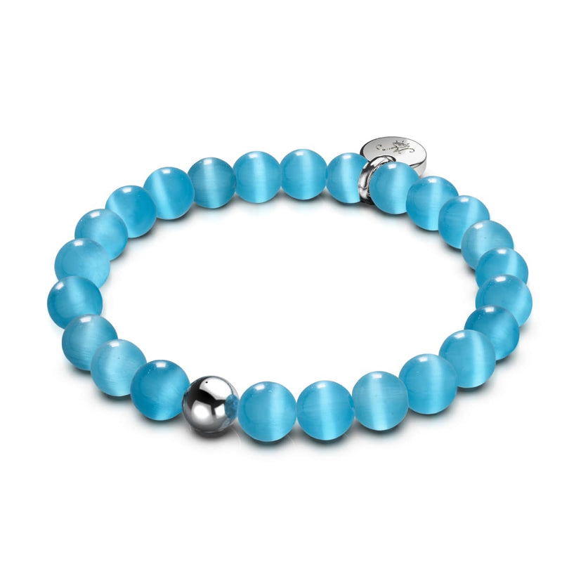 Aquamarine | .925 Sterling Silver | Cheshire Glass Bracelet
