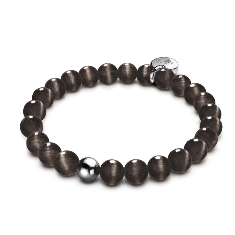 Charcoal | .925 Sterling Silver | Cheshire Glass Bracelet