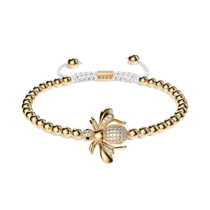 Queen | 18k Gold | Crystal Honeybee Macrame Charmballa Bracelet
