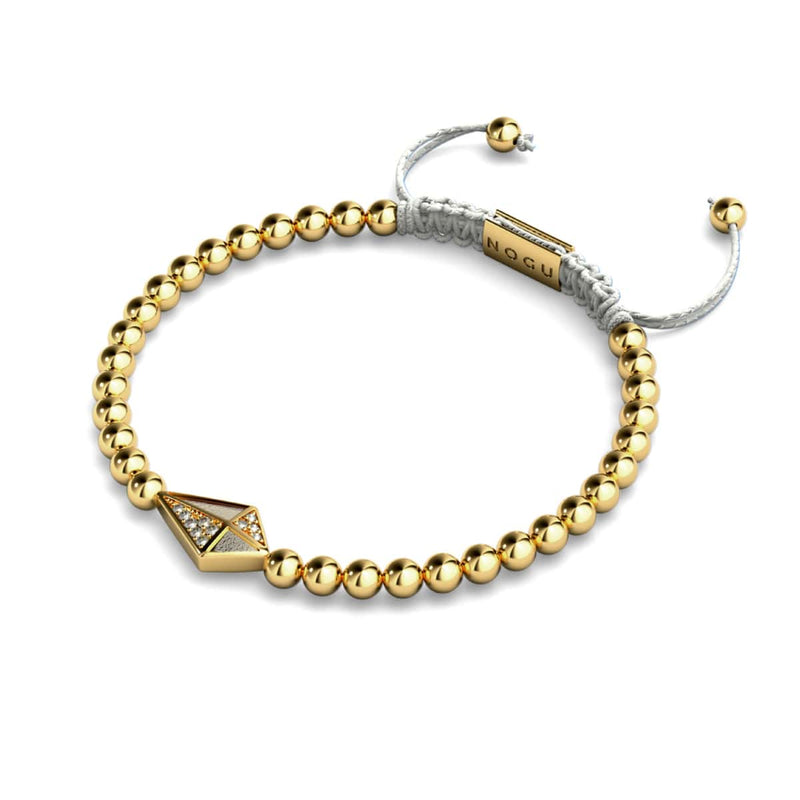 Kite | 18k Gold & Cream | Crystal Macrame Charmballa Bracelet