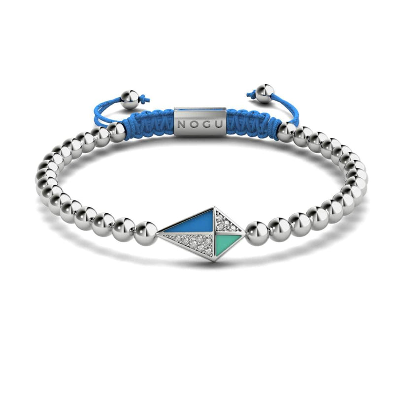 Kite | Silver & Blue | Enamel | Crystal Macrame Charmballa Bracelet