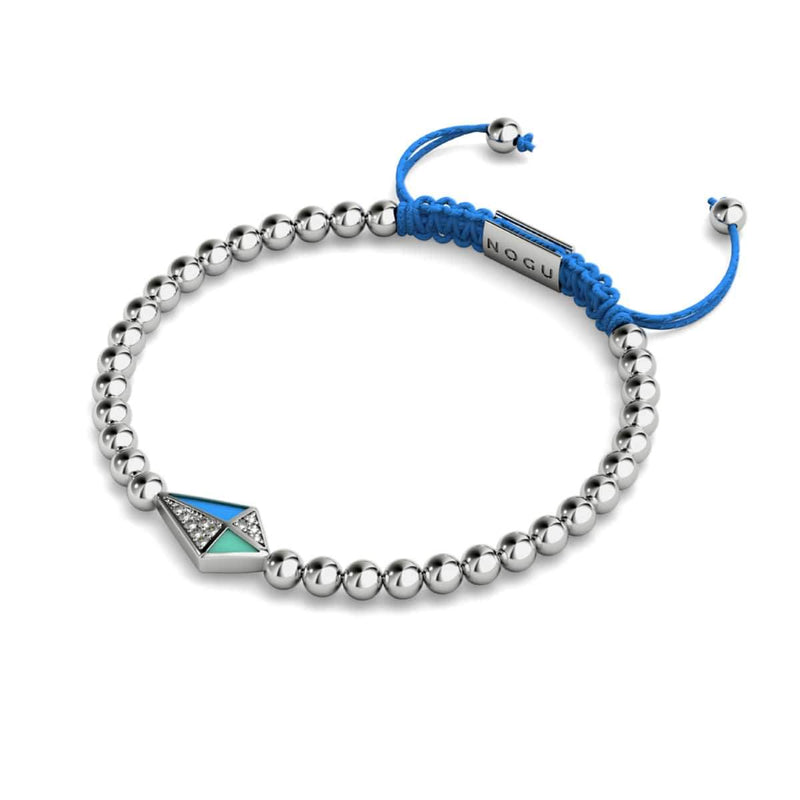 Kite | Silver & Blue | Enamel | Crystal Macrame Charmballa Bracelet