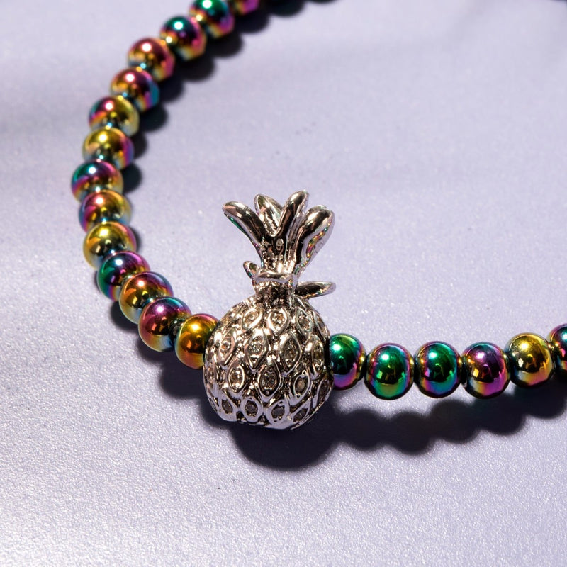 Pina Colada | Unicorn Silver x White | Crystal Pineapple Charmballa Bracelet