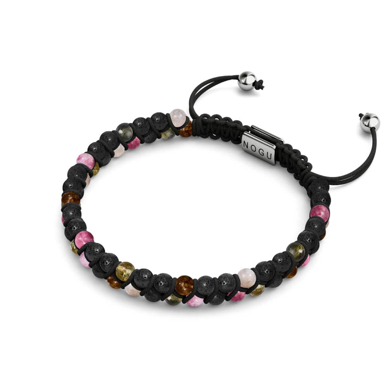 Tourmaline x Lava Rock | .925 Sterling Silver | Mini Diffuser Bracelet