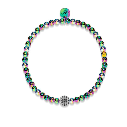Charismatic | Unicorn Silver | Black Cubic Zirconia Crystals | Expression Bracelet