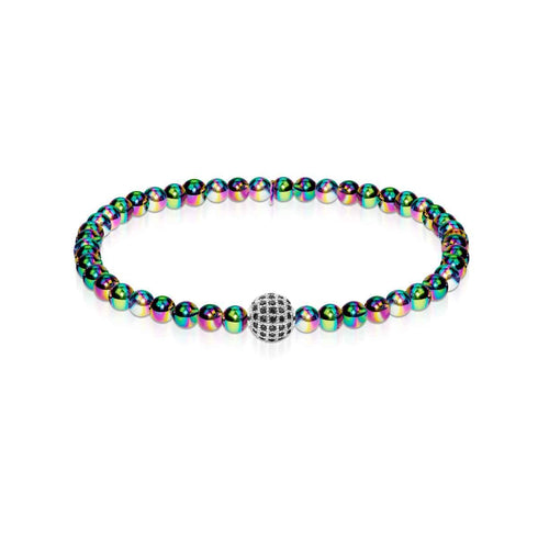 Charismatic | Unicorn Silver | Black Cubic Zirconia Crystals | Expression Bracelet