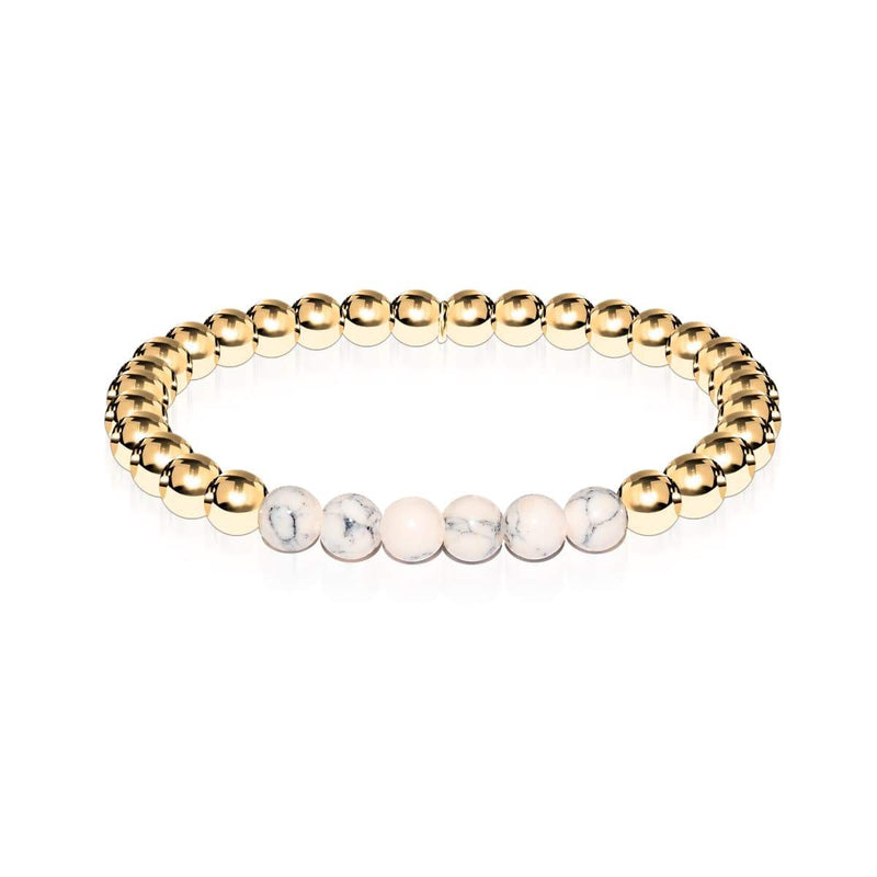 Enthusiastic | 18k Gold | Cream Turquoise | Gemstone Expression Bracelet