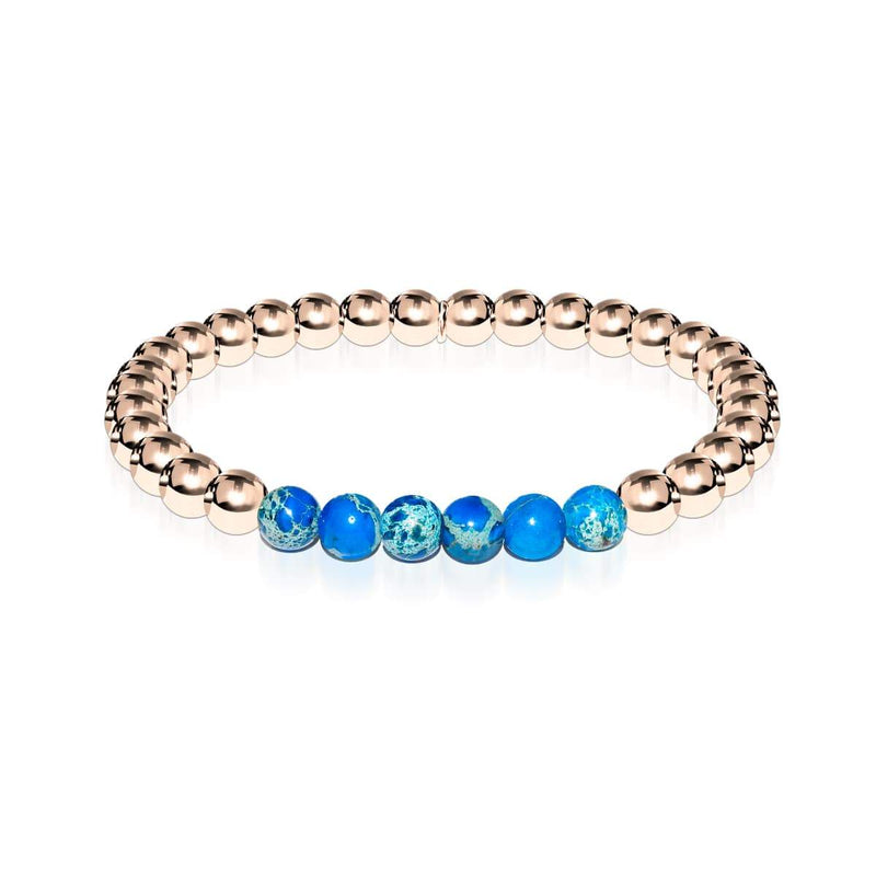 Jubilant | 18k Rose Gold | Dark Blue Emperor Gemstone | Expression Bracelet