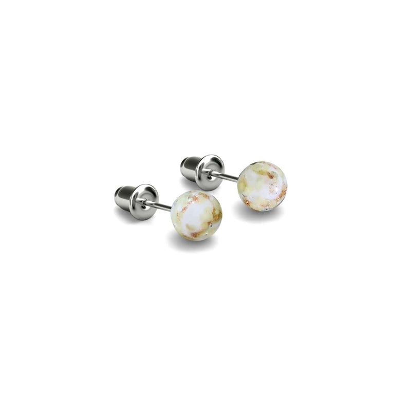 Ivory | .925 Sterling Silver | Mini Firefly Glass Stud Earrings