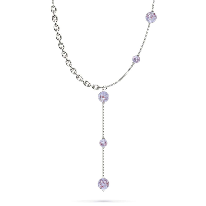 Lilac | Silver | Firefly Glass Cascade Double Pendant