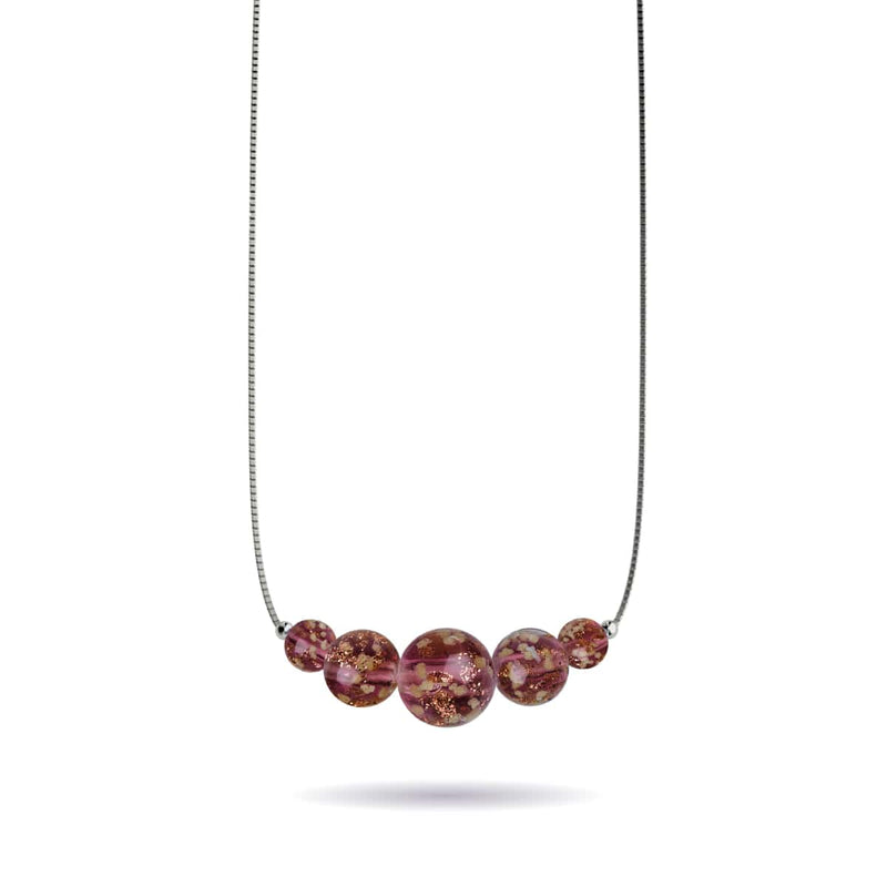 Merlot | .925 Sterling Silver | Firefly Glass Infinity Clasp Necklace