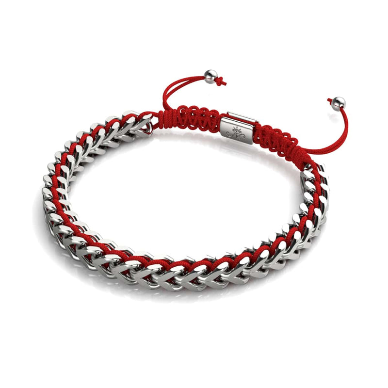 Red x Silver | Gaia Wheat Chain Bracelet