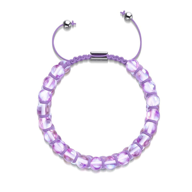 Ultraviolet | Silver | Double Galaxy Glass Bracelet