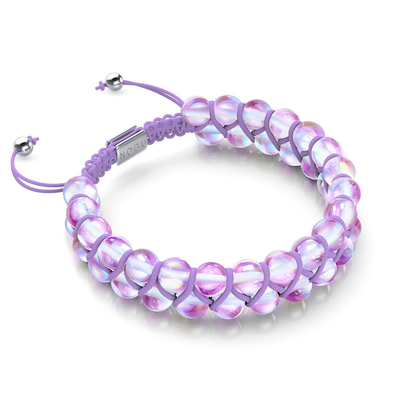 Ultraviolet | Silver | Double Galaxy Glass Bracelet