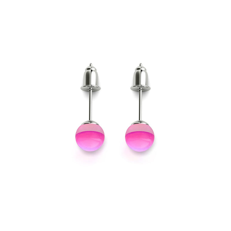 Pink Nebula | .925 Sterling Silver | Galaxy Glass Mini Stud Earrings