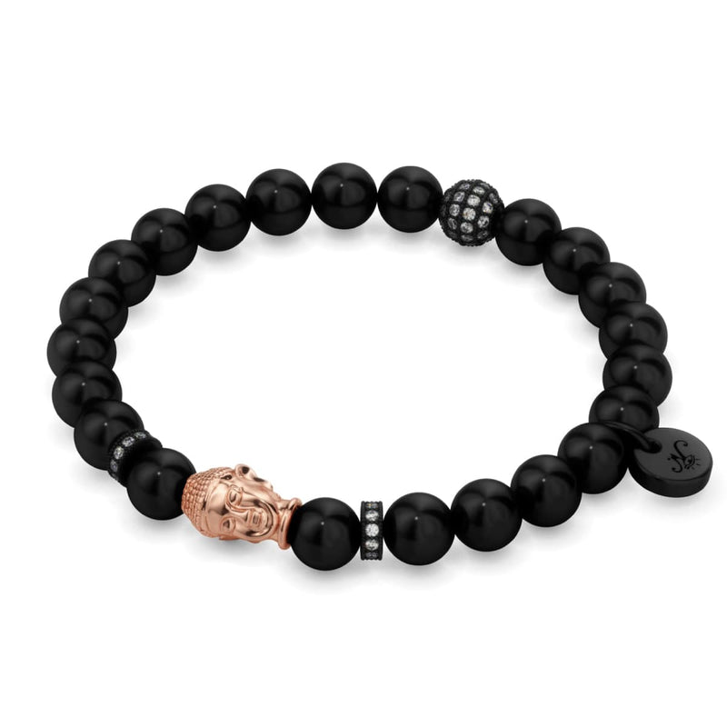 Gunmetal and 18k Rose Gold | Gilded Buddha Bracelet