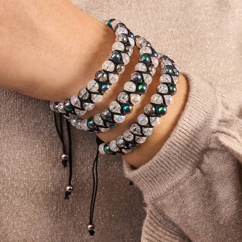 Unicorn Chrome x Marshmallow | Glitter Glass Double Bracelet