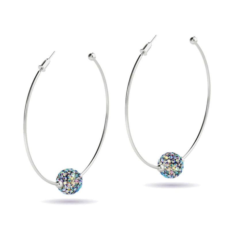 Midnight Confetti Crystal | Silver | Kikiballa Hoop Earrings