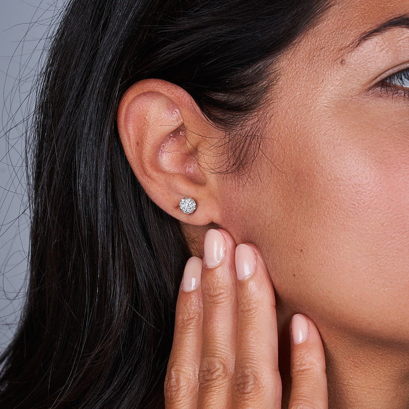Winter White Crystal | .925 Sterling Silver | Mini Kikiballa Earrings