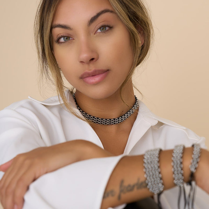 Black x Silver | Kismet Links | Choker Necklace