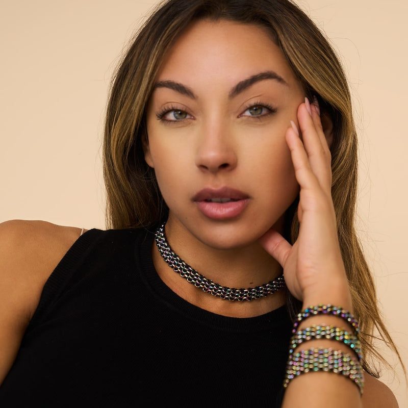 Black x Unicorn Silver | Kismet Links | Choker Necklace