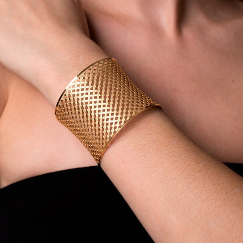 Metropolis | 18k Gold | Laser Cut Cuff
