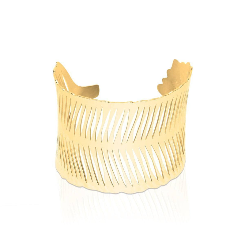 Palm Leaf | 18k Gold | Laser Cut Cuff