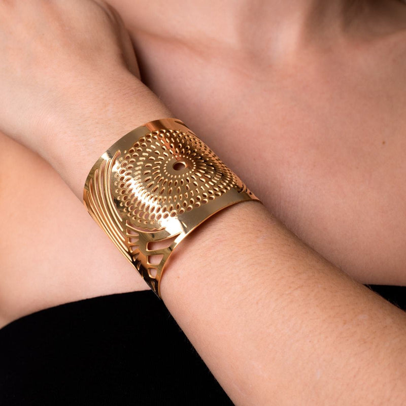 Sunrise | 18k Gold | Laser Cut Cuff