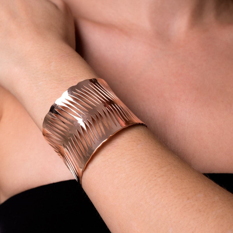 Palm Leaf | 18k Rose Gold | Laser Cut Cuff