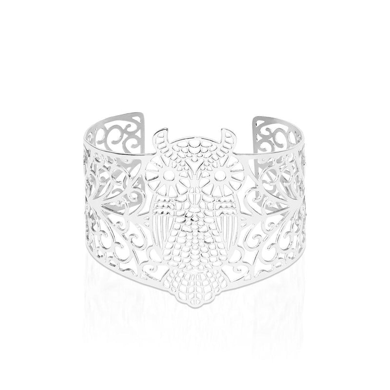 Owl | Silver | Laser Cut Cuff
